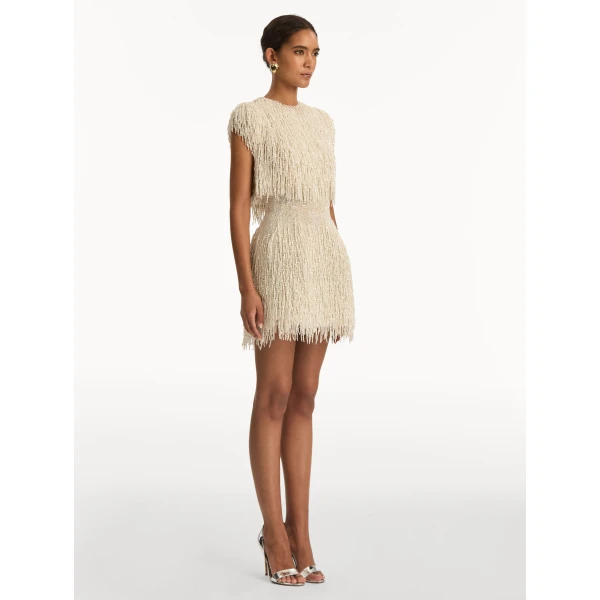 Oscar de la Renta Pearl Fringe Cocktail Dress - Oscar de la Renta Dresses - American Couture - Shop at Coveti
