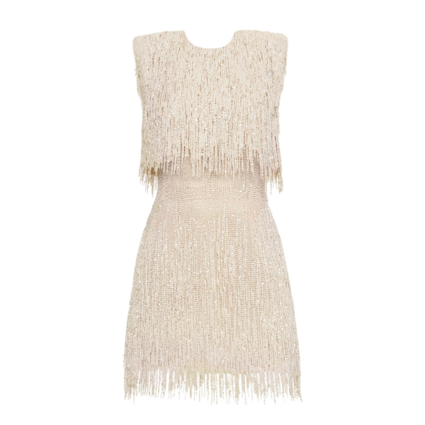 Oscar de la Renta Pearl Fringe Cocktail Dress - Oscar de la Renta Dresses - American Couture - Shop at Coveti
