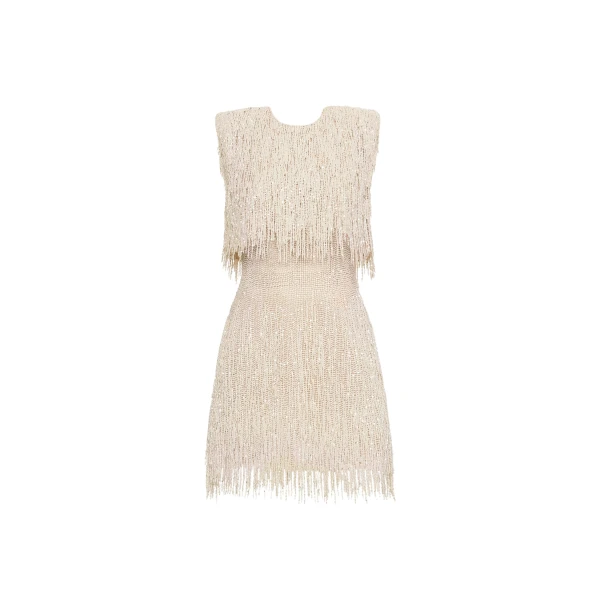 Oscar de la Renta Pearl Fringe Cocktail Dress - Oscar de la Renta Dresses - American Couture - Shop at Coveti