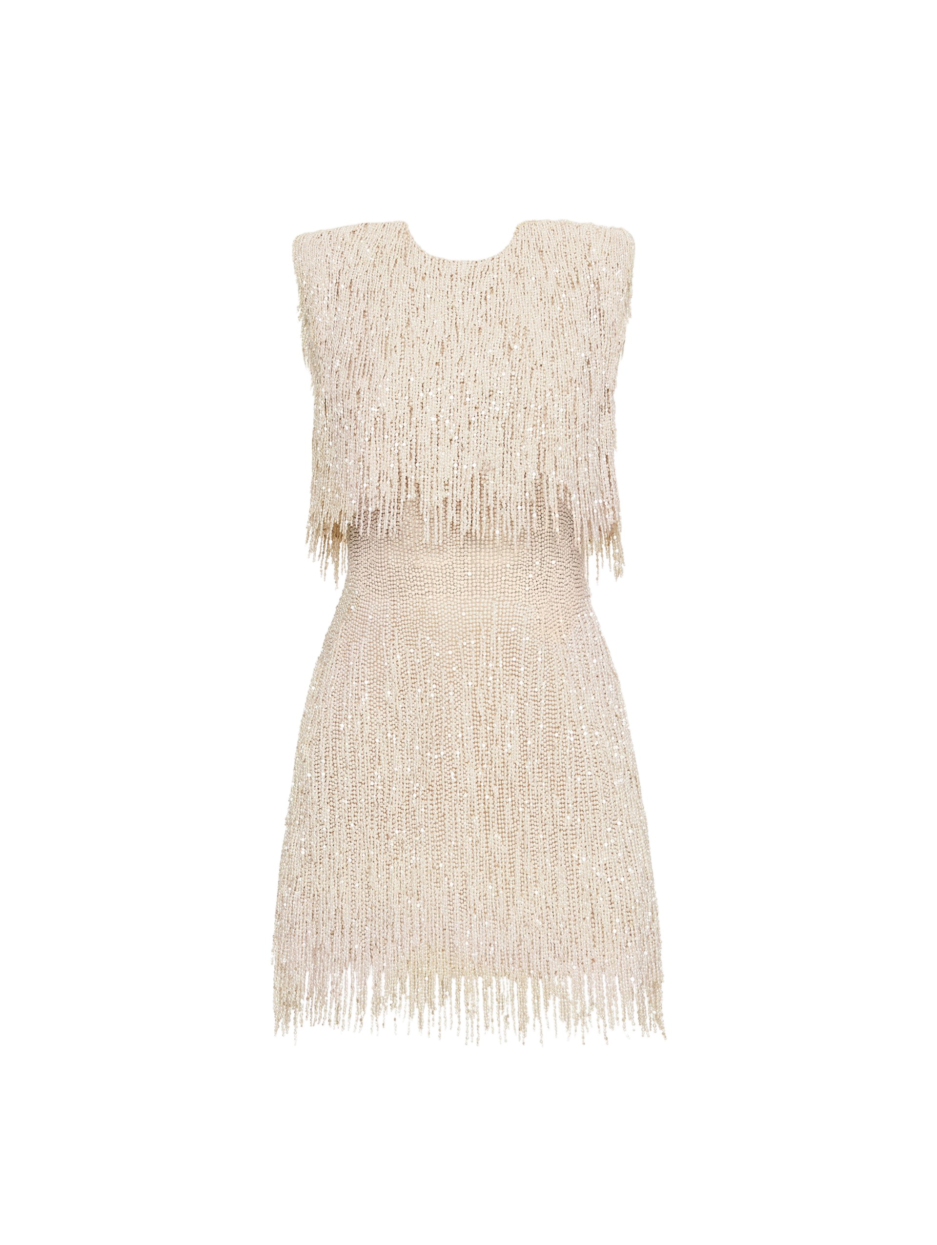 Oscar de la Renta Pearl Fringe Cocktail Dress