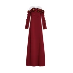 Oscar de la Renta Peony Appliqué Illusion Neck Caftan - Oscar de la Renta Dresses - American Couture - Shop at Coveti