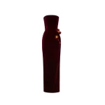 Oscar de la Renta Peony Appliqué Velvet Gown - Oscar de la Renta Dresses - American Couture - Shop at Coveti