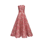 Oscar de la Renta Peony Guipure Tea Length Gown - Oscar de la Renta Dresses - American Couture - Shop at Coveti