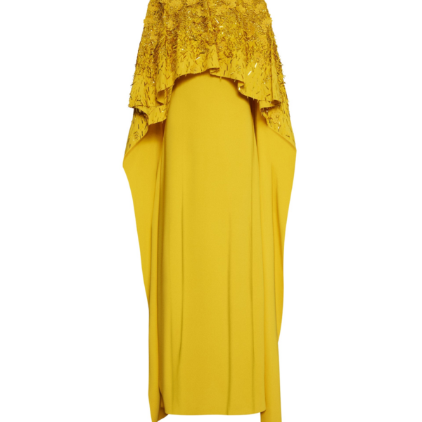 Oscar de la Renta Peony Sequin and Raffia Embroidered Caftan - Oscar de la Renta Dresses - American Couture - Shop at Coveti