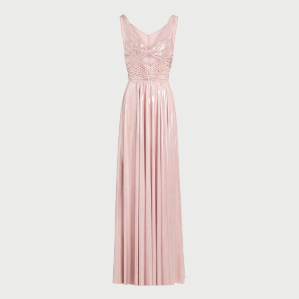 Giambattista Valli Pink Dress In Liquid Jersey With Crossover Draping - Giambattista Valli Dresses - Romantic Couture - Shop at Coveti