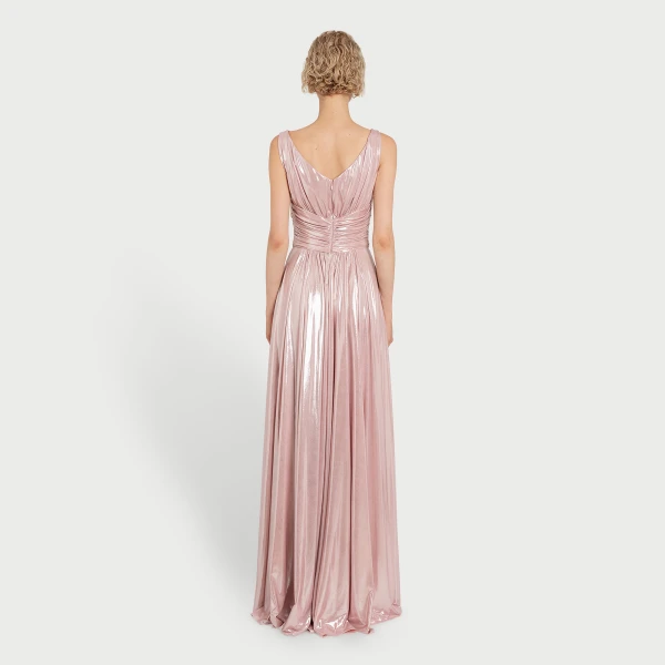Giambattista Valli Pink Dress In Liquid Jersey With Crossover Draping - Giambattista Valli Dresses - Romantic Couture - Shop at Coveti