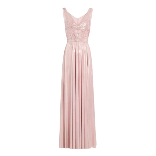 Giambattista Valli Pink Dress In Liquid Jersey With Crossover Draping - Giambattista Valli Dresses - Romantic Couture - Shop at Coveti