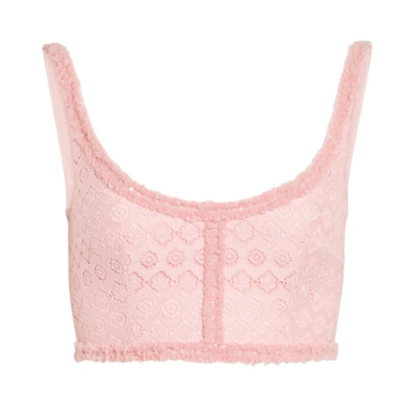 Giambattista Valli Pink Floral Macramé Top - Giambattista Valli Tops - Romantic Couture - Shop at Coveti