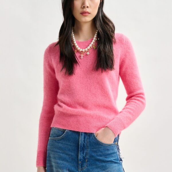 Essentiel Antwerp Pink angora blend knit - Essentiel Antwerp Knitwear - Colorful Belgian Design - Shop at Coveti