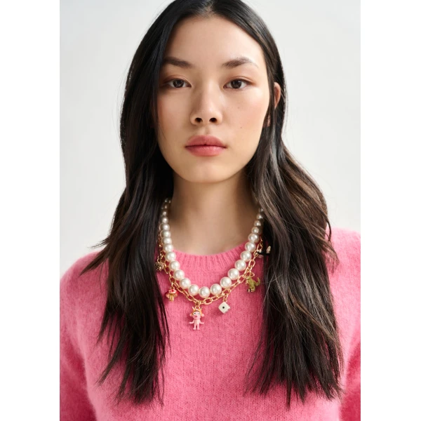 Essentiel Antwerp Pink angora blend knit, view 4