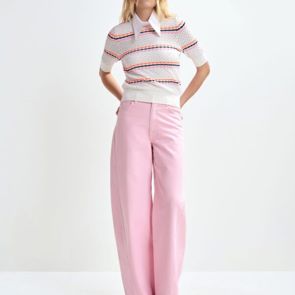 Essentiel Antwerp Pink barrel-leg jeans - Essentiel Antwerp Pants - Colorful Belgian Design - Shop at Coveti