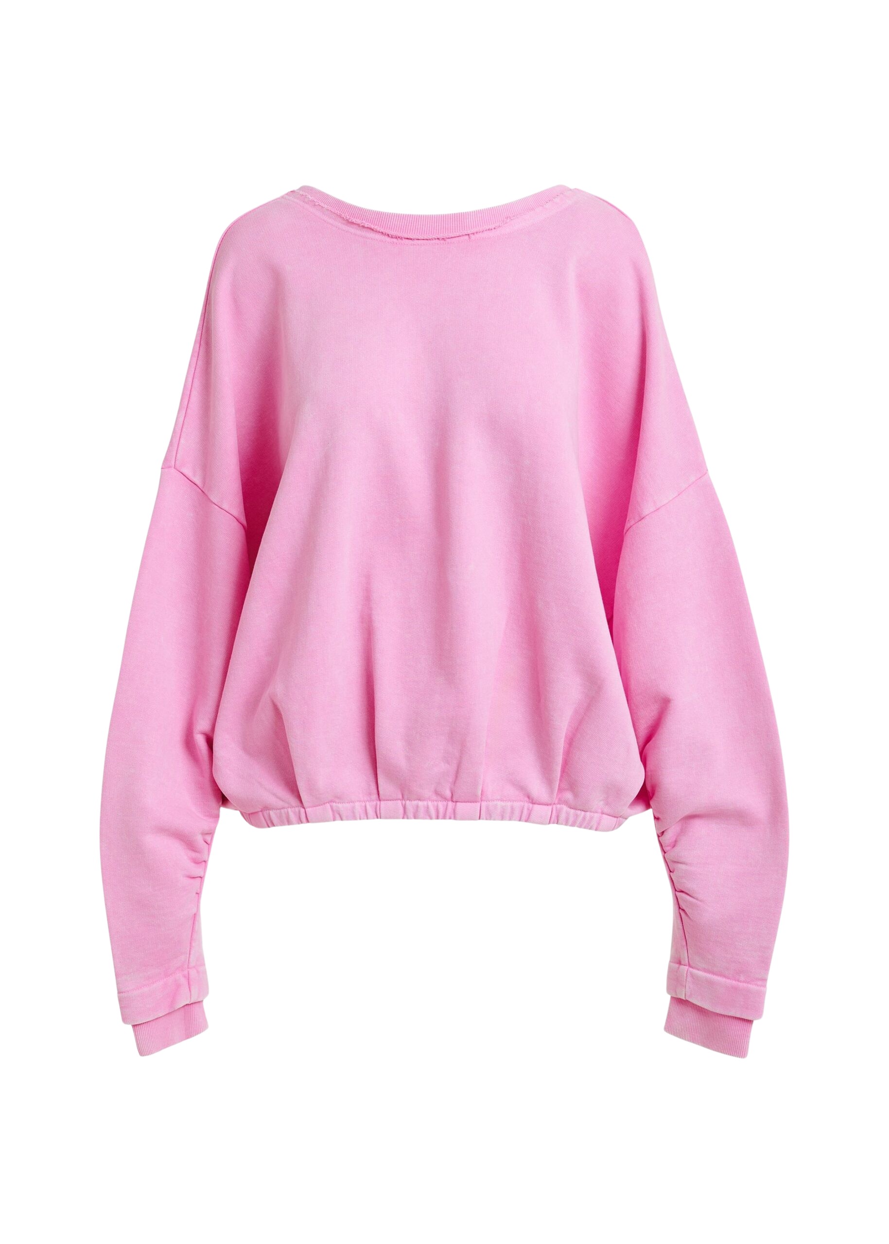 Essentiel Antwerp Pink cropped cotton sweatshirt with wrapback detail - Essentiel Antwerp Shirts - Colorful Belgian Design - Shop at Coveti