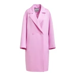 Essentiel Antwerp Pink double-breasted coat - Essentiel Antwerp Coats - Colorful Belgian Design - Shop at Coveti