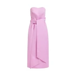 Essentiel Antwerp Pink strapless midi dress with wrap-belt - Essentiel Antwerp Dresses - Colorful Belgian Design - Shop at Coveti