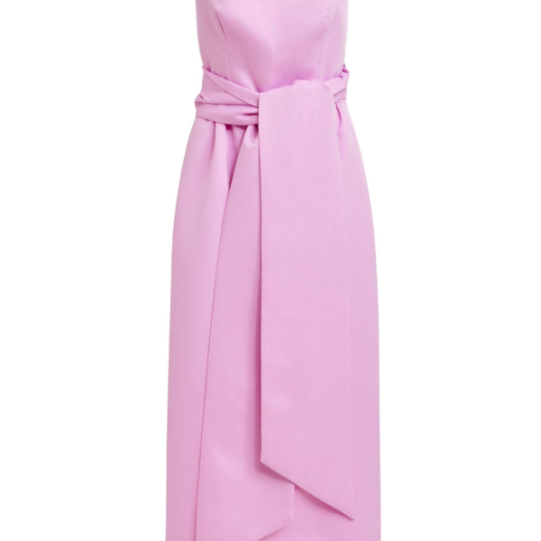 Essentiel Antwerp Pink strapless midi dress with wrap-belt - Essentiel Antwerp Dresses - Colorful Belgian Design - Shop at Coveti