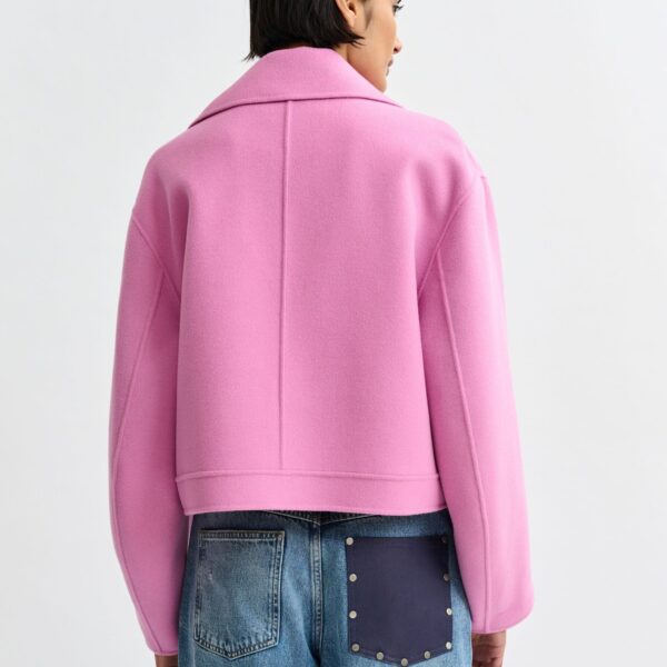Essentiel Antwerp Pink wool double-faced jacket - Essentiel Antwerp Jackets - Colorful Belgian Design - Shop at Coveti