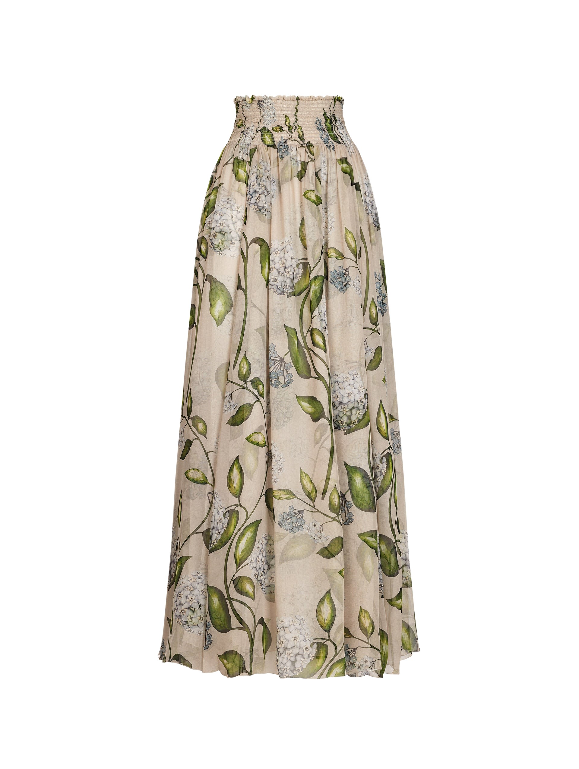 Oscar de la Renta Porcelain Flower Chiffon Maxi Skirt - Oscar de la Renta Skirts - American Couture - Shop at Coveti