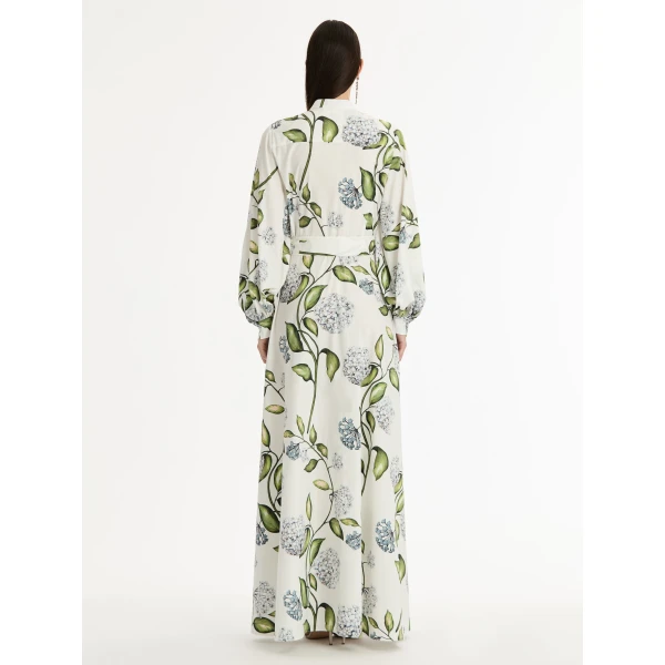 Oscar de la Renta Porcelain Flower Cotton Poplin Caftan - Oscar de la Renta Dresses - American Couture - Shop at Coveti
