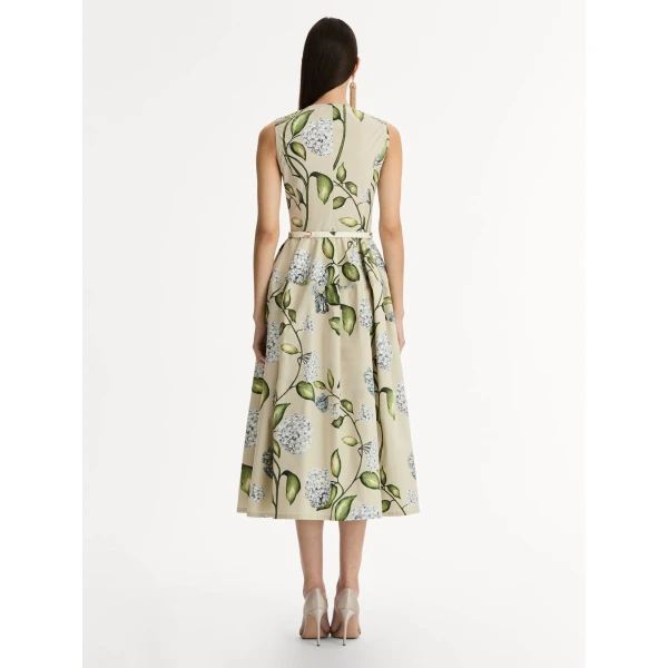 Oscar de la Renta Porcelain Flower Cotton Poplin Dress - Oscar de la Renta Dresses - American Couture - Shop at Coveti