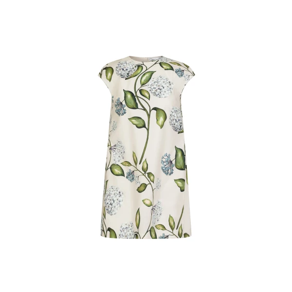 Oscar de la Renta Porcelain Flower Cotton Poplin Mini Dress - Oscar de la Renta Dresses - American Couture - Shop at Coveti