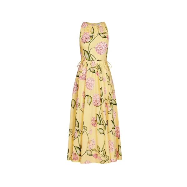 Oscar de la Renta Porcelain Flower Cotton Poplin Pleated Dress - Oscar de la Renta Dresses - American Couture - Shop at Coveti