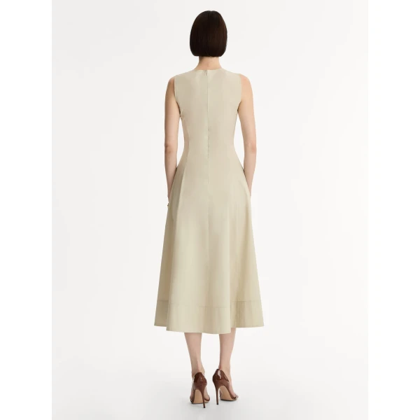 Oscar de la Renta Porcelain Flower Cotton Poplin Sleeveless Dress - Oscar de la Renta Dresses - American Couture - Shop at Coveti