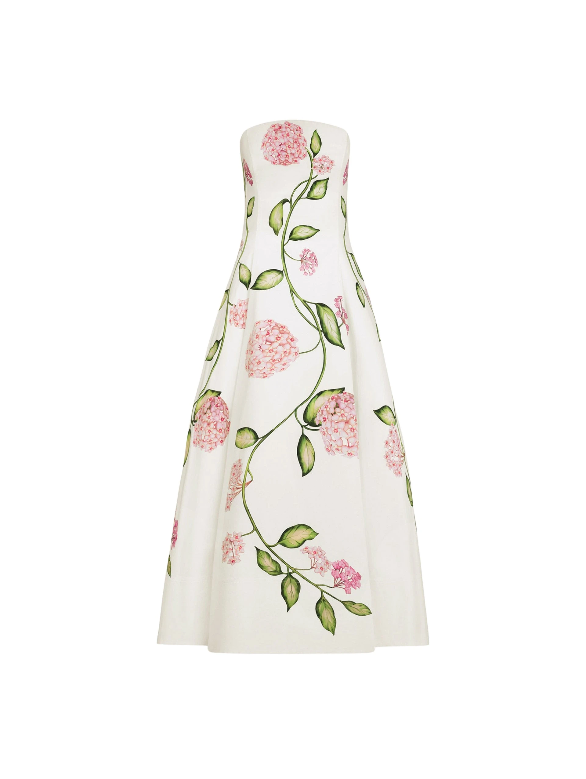 Porcelain-Flower-Cotton-Poplin-Strapless-Dress-Oscar-de-la-Renta-Dresses15347_nobg Oscar de la Renta Porcelain Flower Cotton Poplin Strapless Dress - Oscar de la Renta Dresses - American Couture - Shop at Coveti