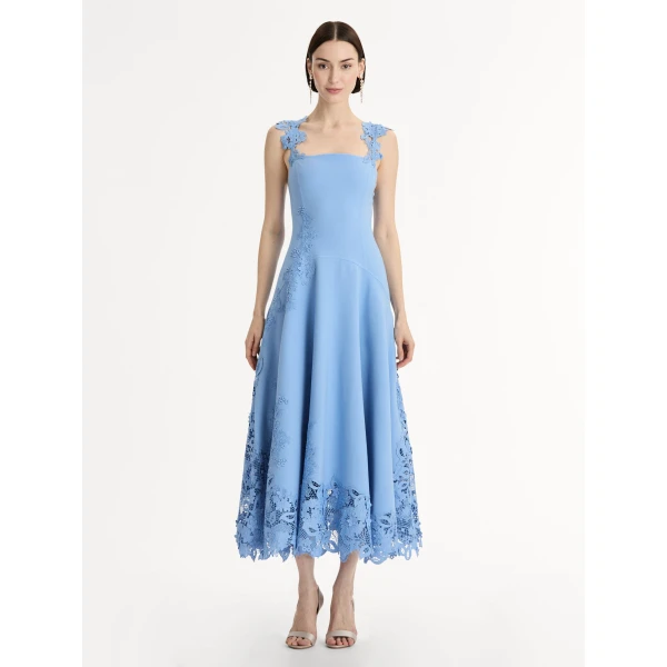 Oscar de la Renta Porcelain Flower Guipure Dress - Oscar de la Renta Dresses - American Couture - Shop at Coveti
