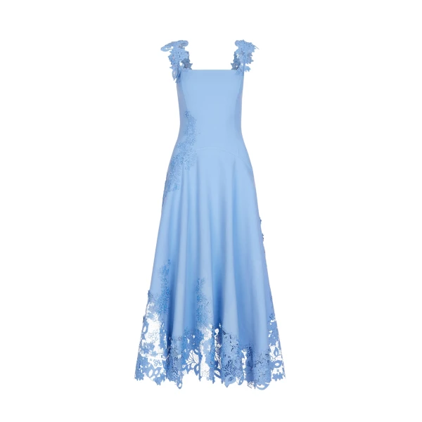 Oscar de la Renta Porcelain Flower Guipure Dress - Oscar de la Renta Dresses - American Couture - Shop at Coveti
