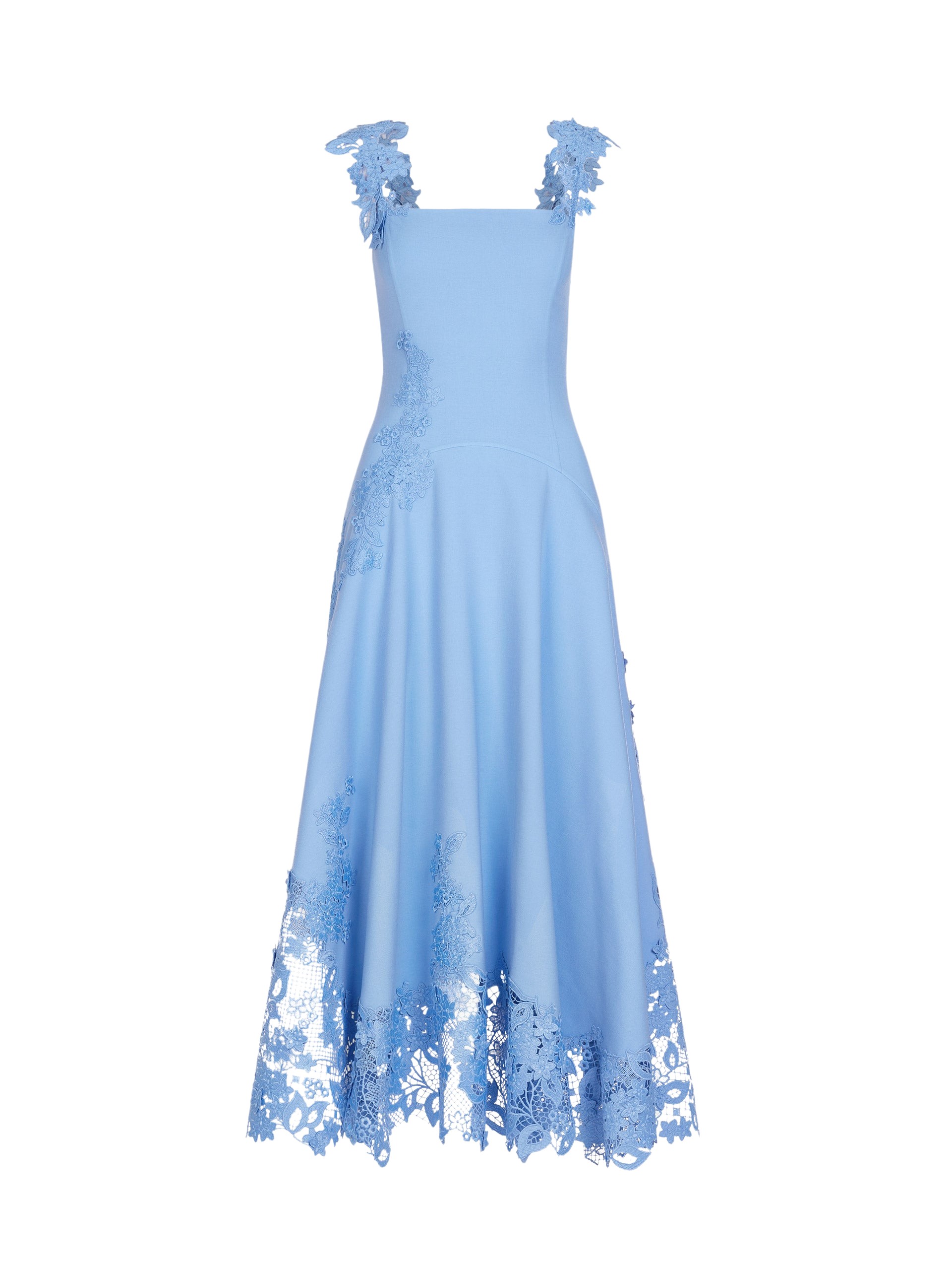 Oscar de la Renta Porcelain Flower Guipure Dress