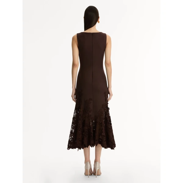 Oscar de la Renta Porcelain Flower Guipure Trumpet Dress - Oscar de la Renta Dresses - American Couture - Shop at Coveti