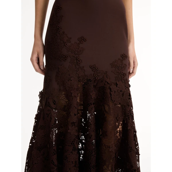 Oscar de la Renta Porcelain Flower Guipure Trumpet Dress - Oscar de la Renta Dresses - American Couture - Shop at Coveti