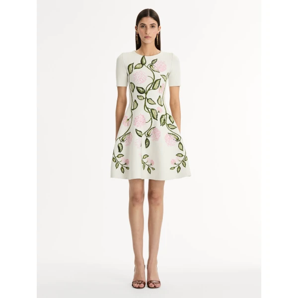 Oscar de la Renta Porcelain Flower Jacquard Dress - Oscar de la Renta Dresses - American Couture - Shop at Coveti
