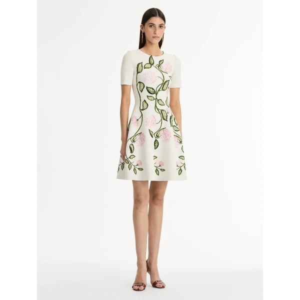 Oscar de la Renta Porcelain Flower Jacquard Dress - Oscar de la Renta Dresses - American Couture - Shop at Coveti