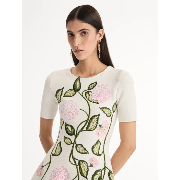 Oscar de la Renta Porcelain Flower Jacquard Dress - Oscar de la Renta Dresses - American Couture - Shop at Coveti