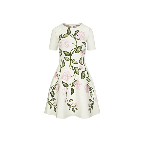 Oscar de la Renta Porcelain Flower Jacquard Dress - Oscar de la Renta Dresses - American Couture - Shop at Coveti