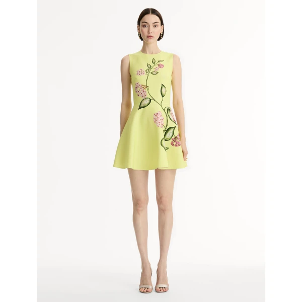 Oscar de la Renta Porcelain Flower Mini Dress - Oscar de la Renta Dresses - American Couture - Shop at Coveti