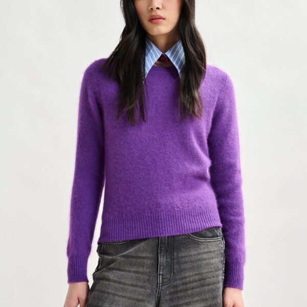 Essentiel Antwerp Purple angora blend knit - Essentiel Antwerp Knitwear - Colorful Belgian Design - Shop at Coveti