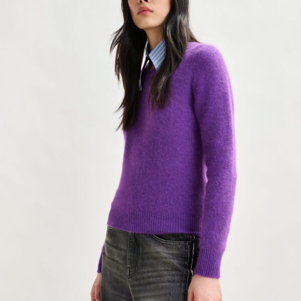 Essentiel Antwerp Purple angora blend knit - Essentiel Antwerp Knitwear - Colorful Belgian Design - Shop at Coveti