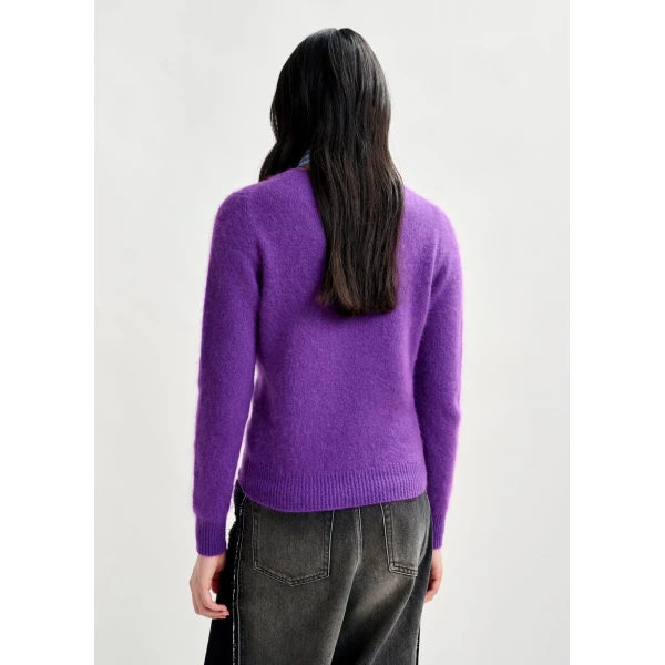 Essentiel Antwerp Purple angora blend knit, view 4