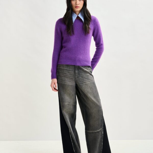 Essentiel Antwerp Purple angora blend knit - Essentiel Antwerp Knitwear - Colorful Belgian Design - Shop at Coveti