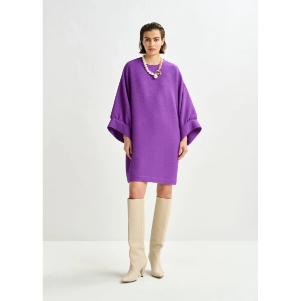 Essentiel Antwerp Purple mini dress with wide sleeves, view 2