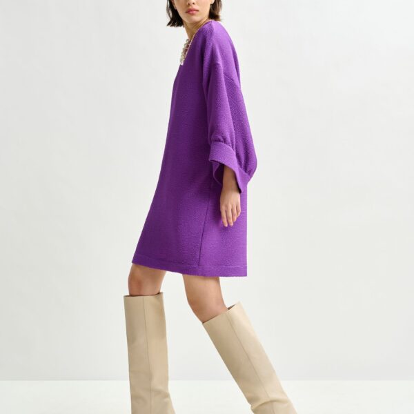 Essentiel Antwerp Purple mini dress with wide sleeves - Essentiel Antwerp Dresses - Colorful Belgian Design - Shop at Coveti