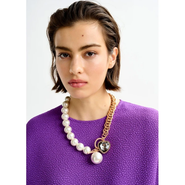 Essentiel Antwerp Purple mini dress with wide sleeves, view 4