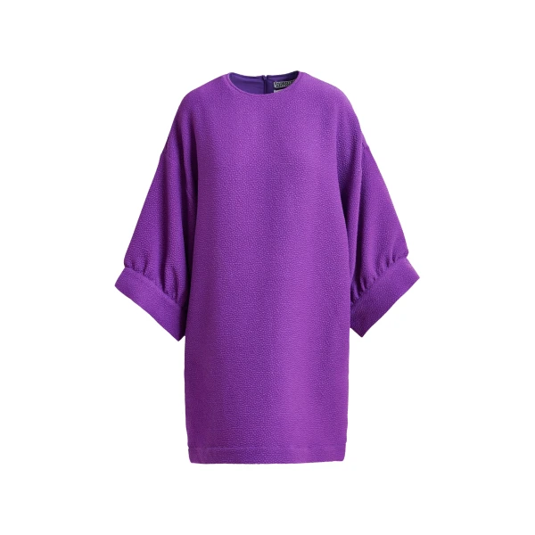 Essentiel Antwerp Purple mini dress with wide sleeves - Essentiel Antwerp Dresses - Colorful Belgian Design - Shop at Coveti