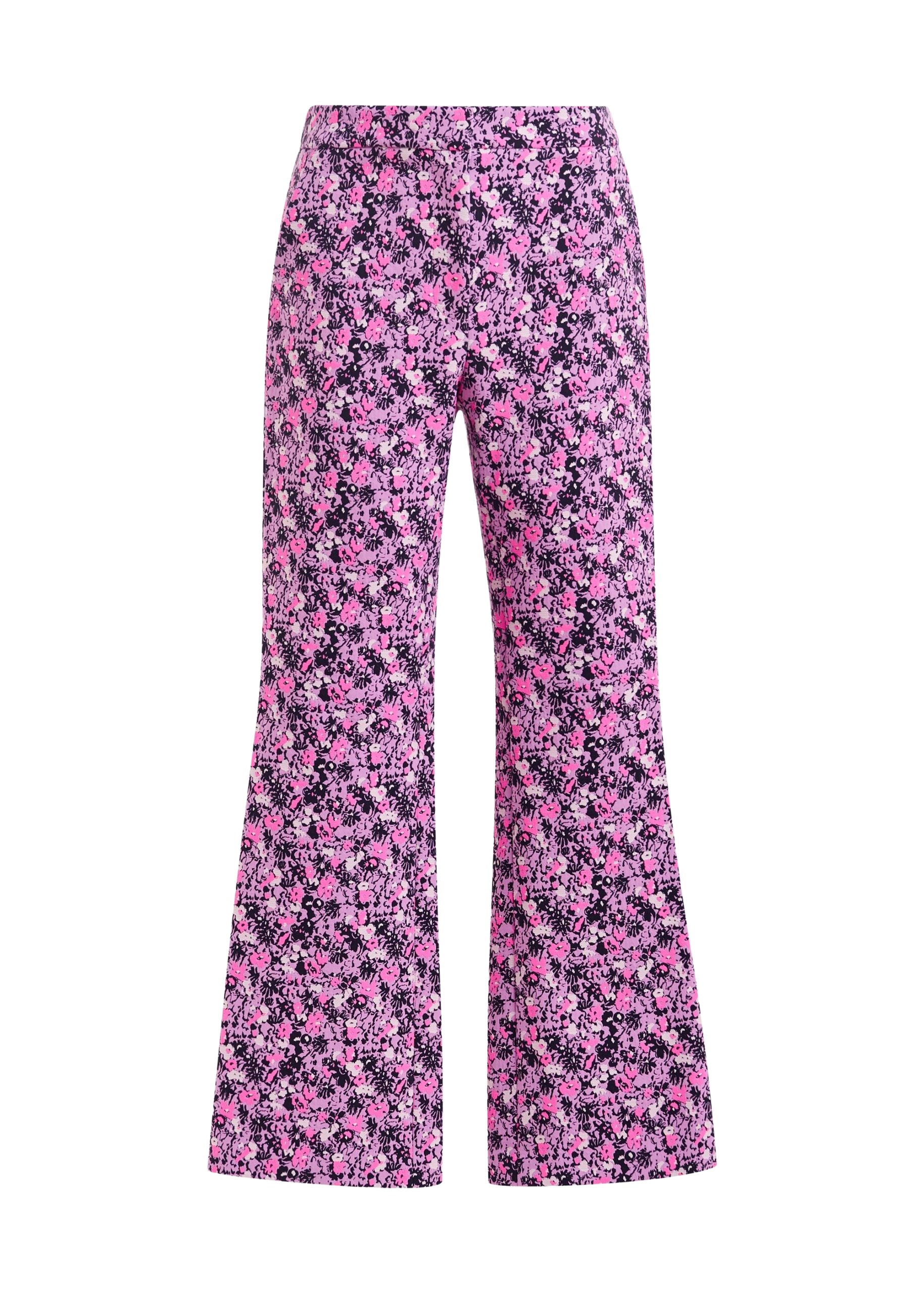 Essentiel Antwerp Purple, pink and black jacquard low-waist flared pants