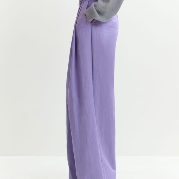 Essentiel Antwerp Purple pleated wide-leg pants - Essentiel Antwerp Pants - Colorful Belgian Design - Shop at Coveti