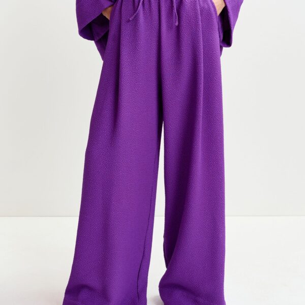 Essentiel Antwerp Purple wide-leg pants - Essentiel Antwerp Pants - Colorful Belgian Design - Shop at Coveti