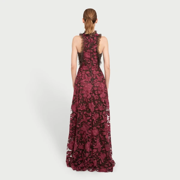 Giambattista Valli Raspberry Chimera Shawl Long Dress - Giambattista Valli Dresses - Romantic Couture - Shop at Coveti