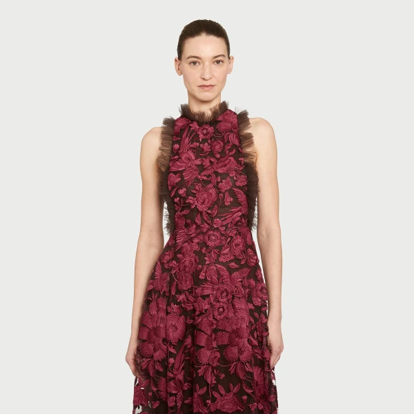 Giambattista Valli Raspberry Chimera Shawl Long Dress - Giambattista Valli Dresses - Romantic Couture - Shop at Coveti
